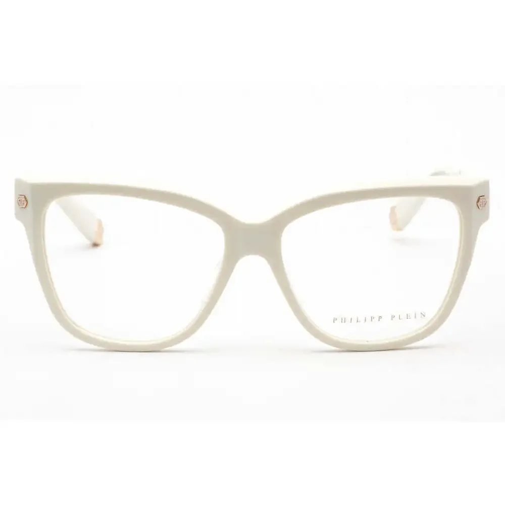 NWT PHILIPP PLEIN VPP051M 03GF Shiny Cream Eyeglasses